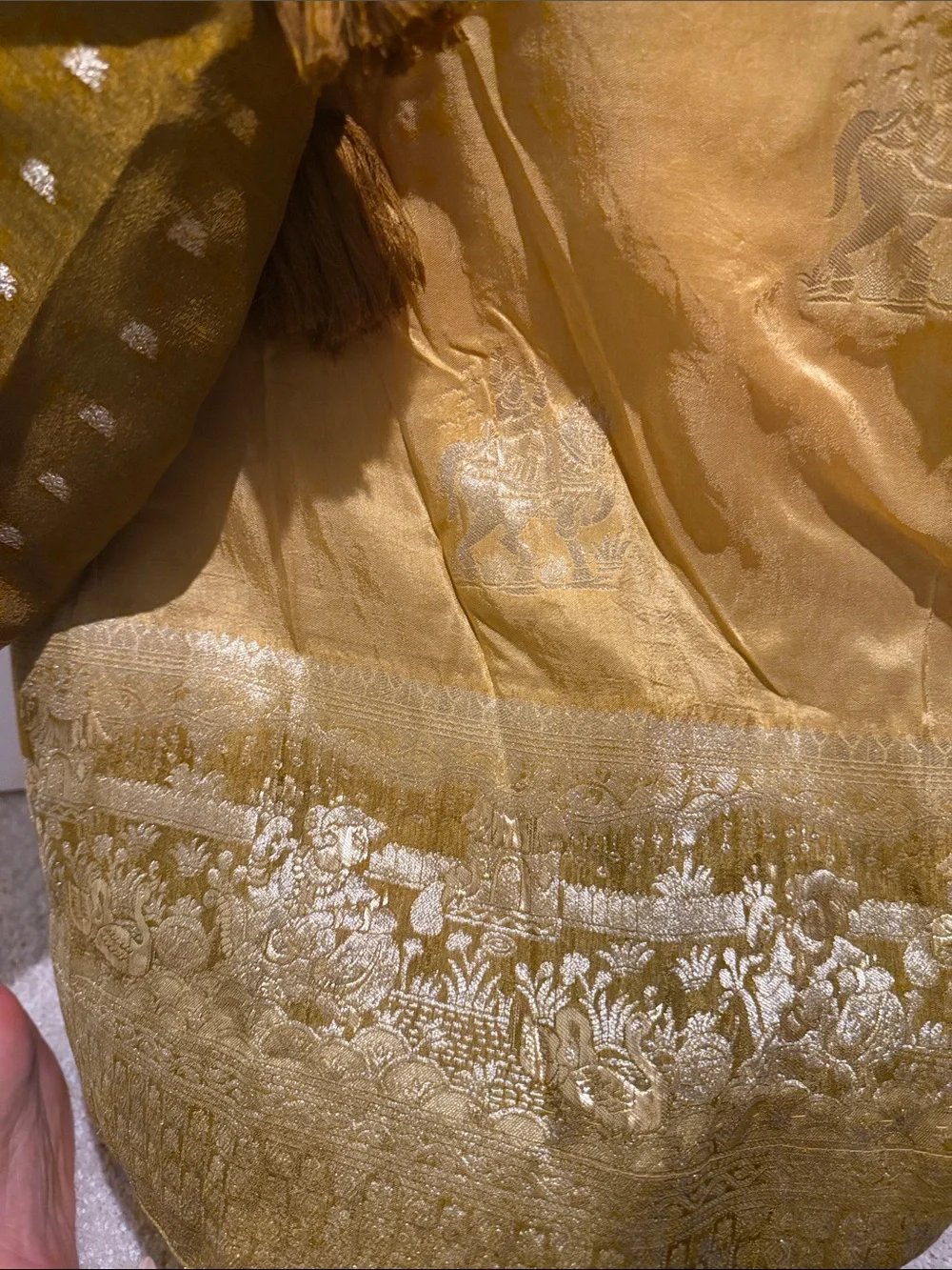 Gold Mustard Maxi Dress with Tassel Detail - Picture 2 of 5